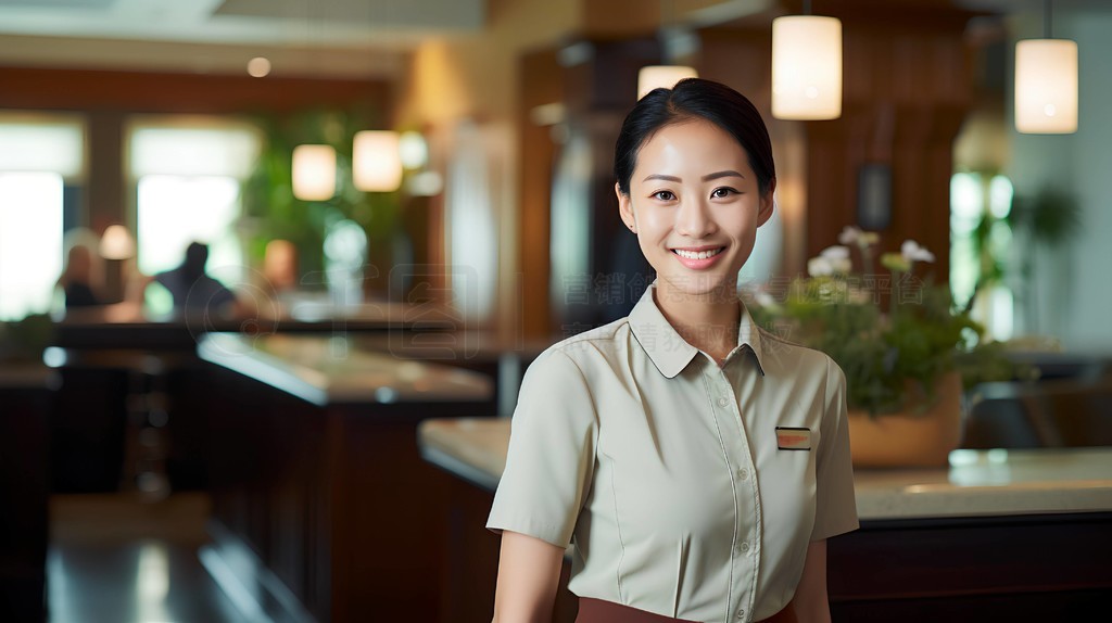 酒店服务员的肖像 专业摄影服务的艺术客户《评析》